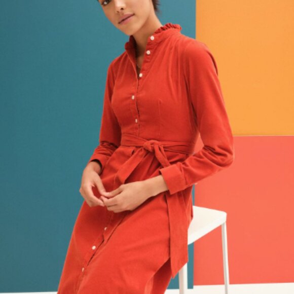 J. Crew Dresses & Skirts - J. Crew | Dresses | Corduroy Ruffle Neck Shirt Dress. size 4